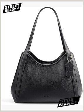 Vegan Leather Hobo Shoulder Handbag Medium Zip Closure Purse